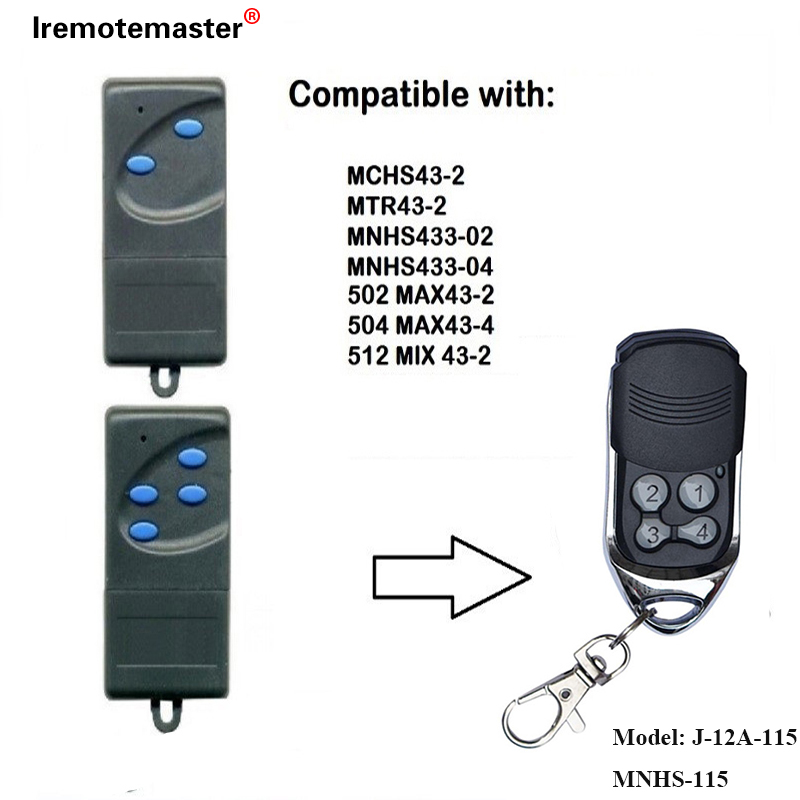 Airson 502 MAX43-2, 504 MAX43-4 Ath-shuidheachadh Iomallach 433,92mhz Smachd Iomallach Doras Garaids