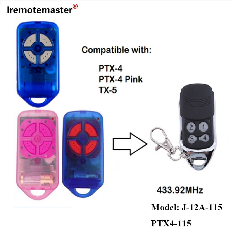 Airson Còd Rollaidh Smachd Iomallach Doras Garaids Geata PTX4 433.92 MHz