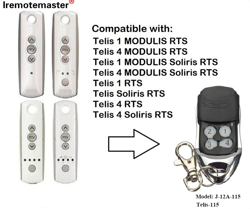 Airson Telis 1 RTS Telis Soliris RTS 4 RTS Garage Door Smachd Iomallach 433.42MHz